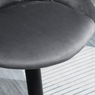 Set de 2 Taburetes de Bar con Altura Regulable, Base de Metal y Asiento de Piel Sintética, Taburetes Altos Modernos Giratorios con Respaldo y Reposapiés 46X48X83-104Cm, Gris y Negro