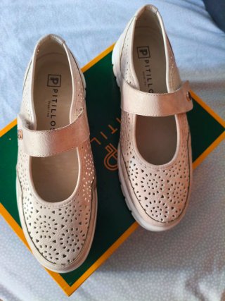 Zapatos Pitillos Merceditas Talla 37 Beige/plata