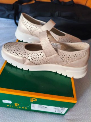 Zapatos Pitillos Merceditas Talla 37 Beige/plata
