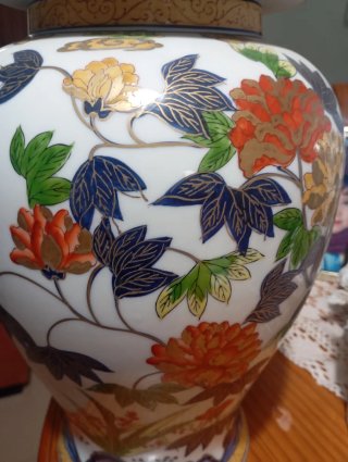 Tibor Japonés Vintage Porcelana Pintado