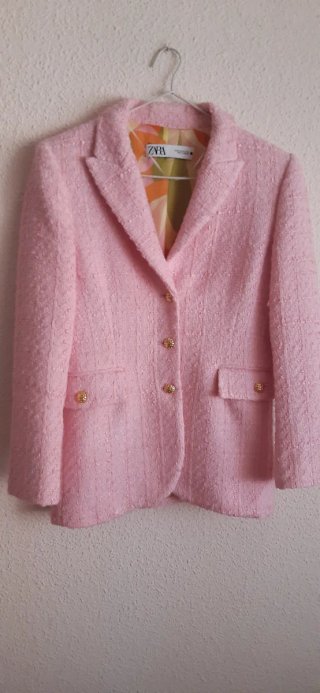 Chaqueta Zara Rosa Tweed,