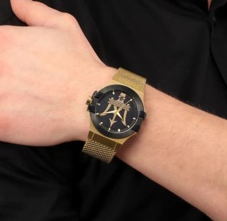 Reloj Maserati Hombre Negro y Dorado