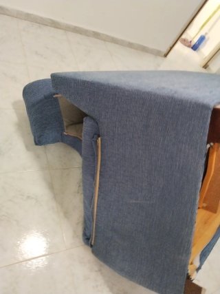 Sofá modular azul de tela