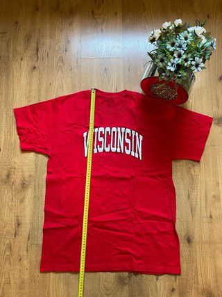 T-shirt Uomo Wisconsin Badgers Rossa L Vintage