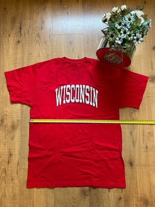 T-shirt Uomo Wisconsin Badgers Rossa L Vintage