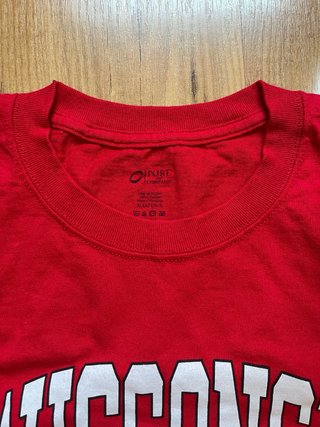 T-shirt Uomo Wisconsin Badgers Rossa L Vintage