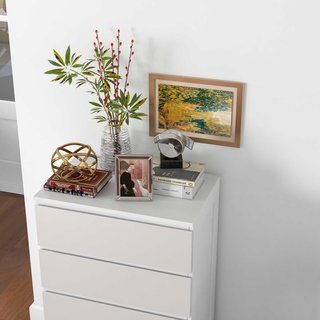 Cómoda para Dormitorio de 5 Cajones, Comó de Madera con Patas Antideslizantes, para Sala de Estar, Comedor y Pasillo, 60X39X100 Cm, Blanco