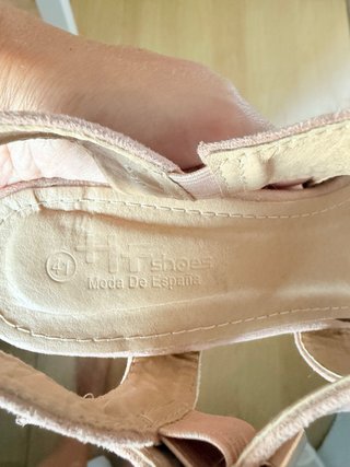 Sandalias tacón rosa ante