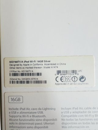 iPad Air 1ª generación 16GB WiFi Plata