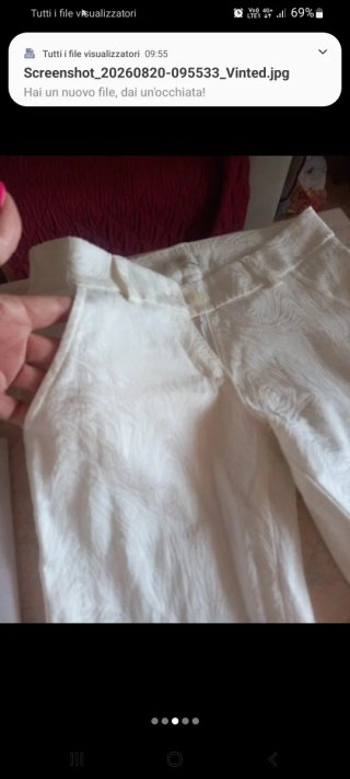 Pantaloni donna bianchi fantasia