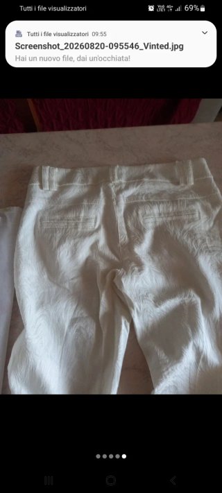 Pantaloni donna bianchi fantasia