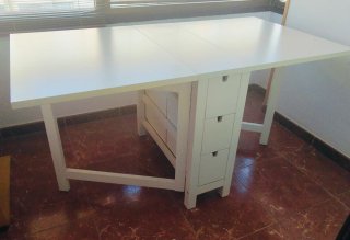 Mesa de cocina plegable blanca Ikea 6 cajones