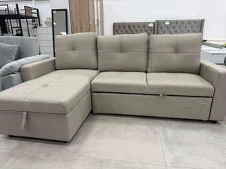 Sofá cama chaise longue beige