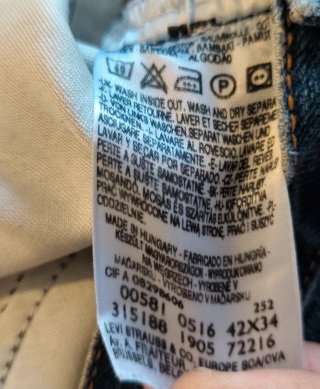 Levi's 581 Straight Uomo W42 Accorciati
