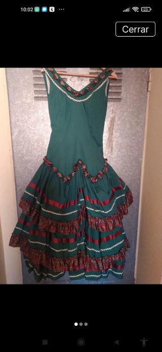 Vestido Flamenca Verde y Rojo
