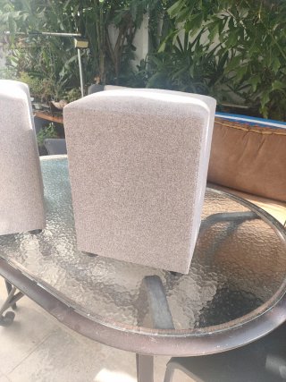 Taburetes de tela beige (2 unidades)