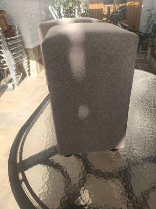 Taburetes de tela beige (2 unidades)