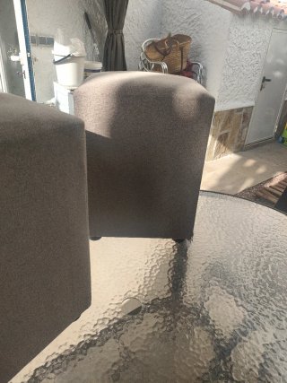 Taburetes de tela beige (2 unidades)