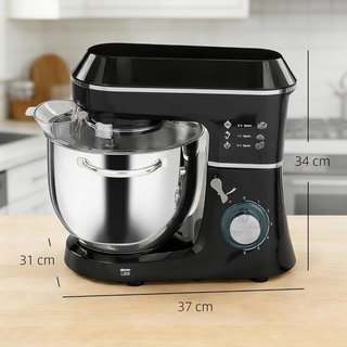 Amasadora Planetaria Con Bowl Inox 7L, 1400W 6 Velocidades Pulse, Cabeza Inclinable, Amasadora Profesional Antideslizante Con Gancho Para Amasar, Varilla, Batidor, Protector Y Accesorios