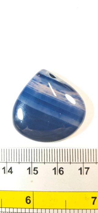 Agata zonata a goccia blu e bianca