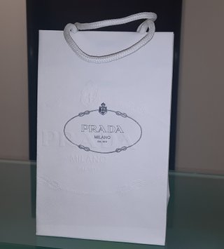 Shopper Prada Originale Bianca Logo Rilievo
