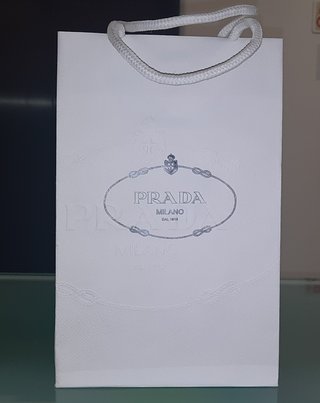 Shopper Prada Originale Bianca Logo Rilievo
