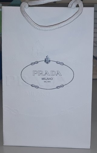 Shopper Prada Originale Bianca Logo Rilievo