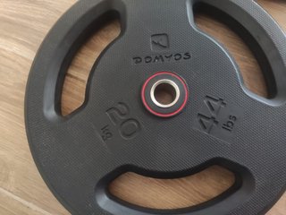 2 discos de Caucho Domyos 20 kg (28 mm)