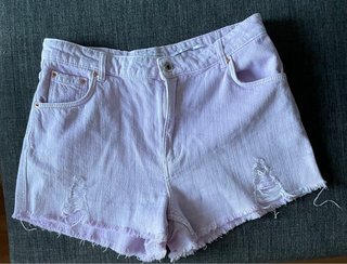Shorts vaqueros violeta Bershka mujer