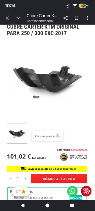 Cubrecarter KTM original 250/300 TPI