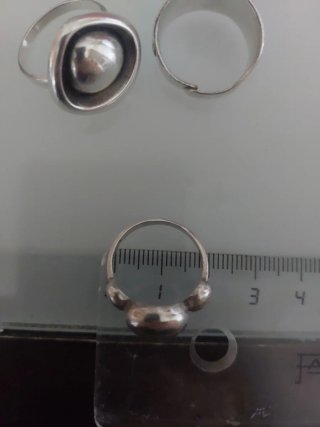 Anillo plata 3 bolas antiguo