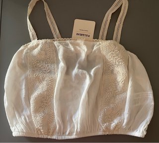 Top Pull&Bear Beige Encaje Talla M