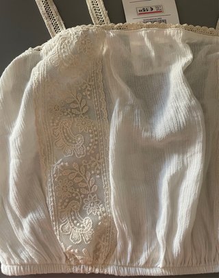 Top Pull&Bear Beige Encaje Talla M