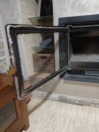 Chimenea moderna beige y gris
