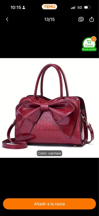 Bolso granate con lazo grande