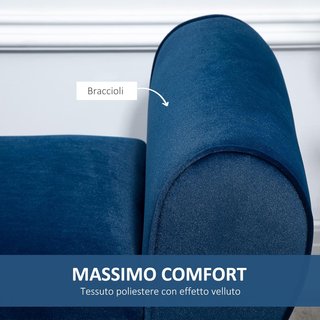 Banco Contenedor Tapizado para Dormitorio y Entrada, Banco de Pie de Cama en Tejido Aterciopelado con Brazos, 118X42X66Cm, Azul