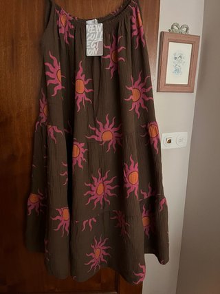 Vestido largo estampado sol