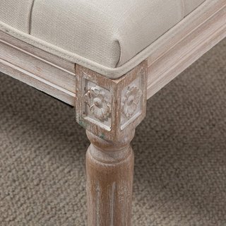 Banco de Cama de Diseño Moderno, Banco Acolchado con Recubrimiento Efecto Lino, Patas de Madera, Vintage, Dormitorio y Entrada, 40X80X43 Cm, Beige
