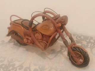Motocicleta Decoración Madera Artesanal