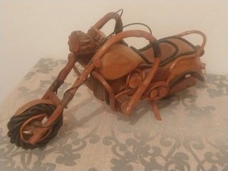 Motocicleta Decoración Madera Artesanal