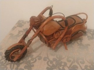 Motocicleta Decoración Madera Artesanal