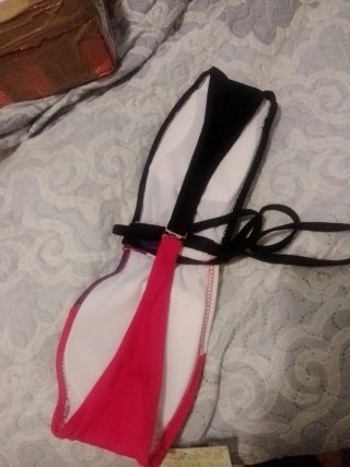 Top bikini negro y multicolor con pedrería . Nuevo