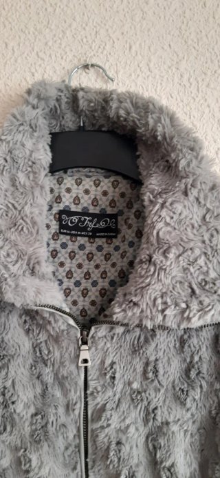 Chaqueta corta mujer gris