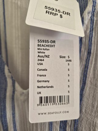 Camisa Seafolly Rayas Azul y Blanco Talla S