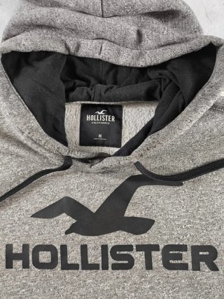 Sudadera Hollister Gris Logo Ave