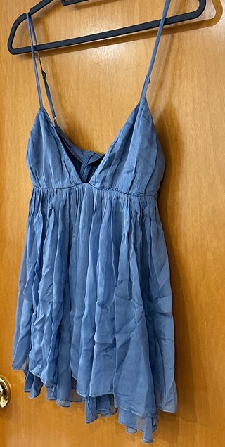 Top Zara Azul Viscosa Talla S