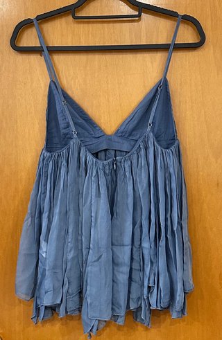 Top Zara Azul Viscosa Talla S