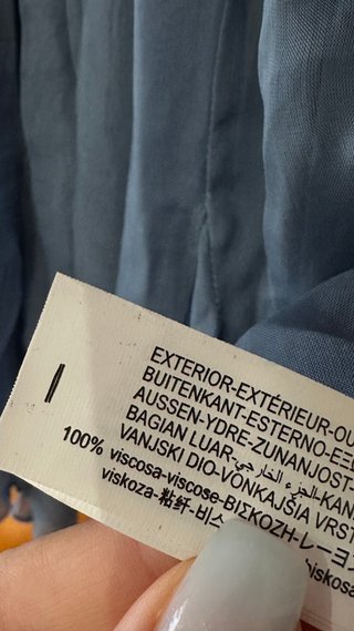 Top Zara Azul Viscosa Talla S