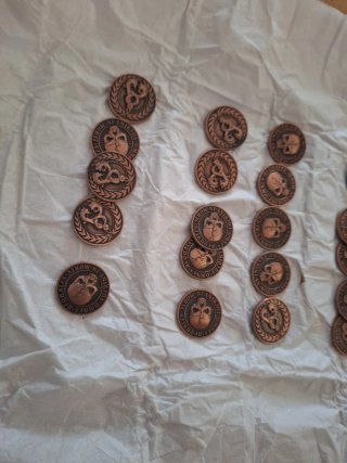 Lote 20 monedas cobre decoración medieval