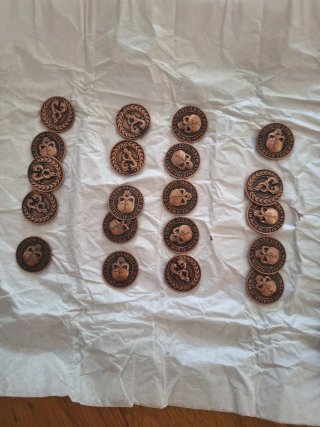 Lote 20 monedas cobre decoración medieval